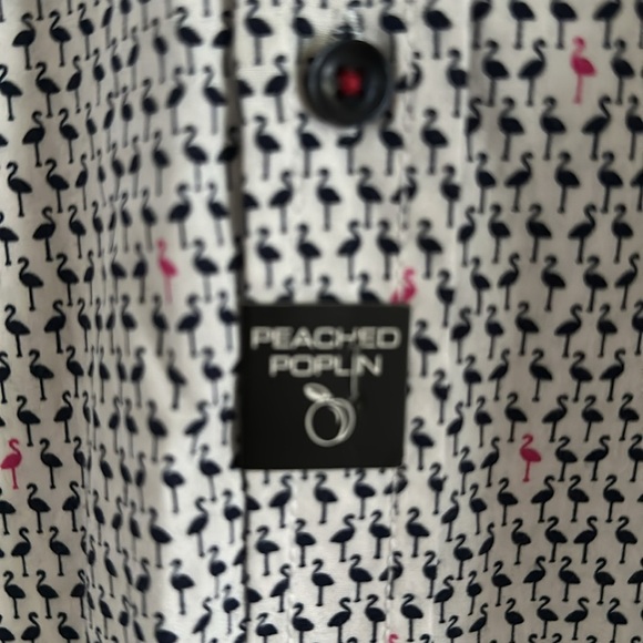 New! Geometrix Short Sleeves Flamingo 🦩 Print Button Down Shirt sz Large - Picture 7 of 11
